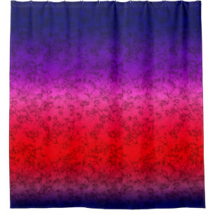 Blue-red Ombre Shower Curtain
