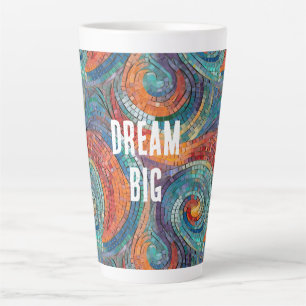 Blue Red Orange Swirl Latte Mug