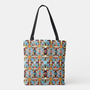 Blue, Red, Orange & Yellow Etheric Lights Tote Bag