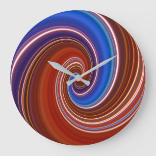 Blue/Red Paint Swirl Clock