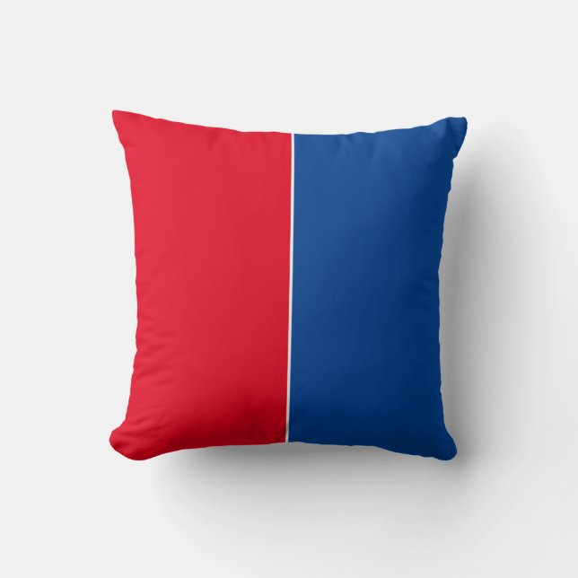 Blue & Red Plain Simple Colours Cushion (Front)