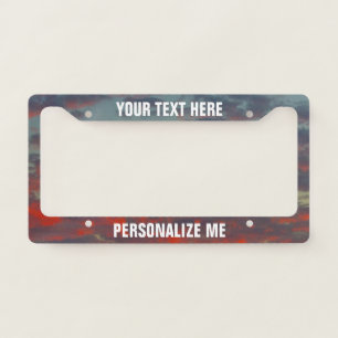 Blue Red Sunset Sunrise Sky Photograph Licence Plate Frame