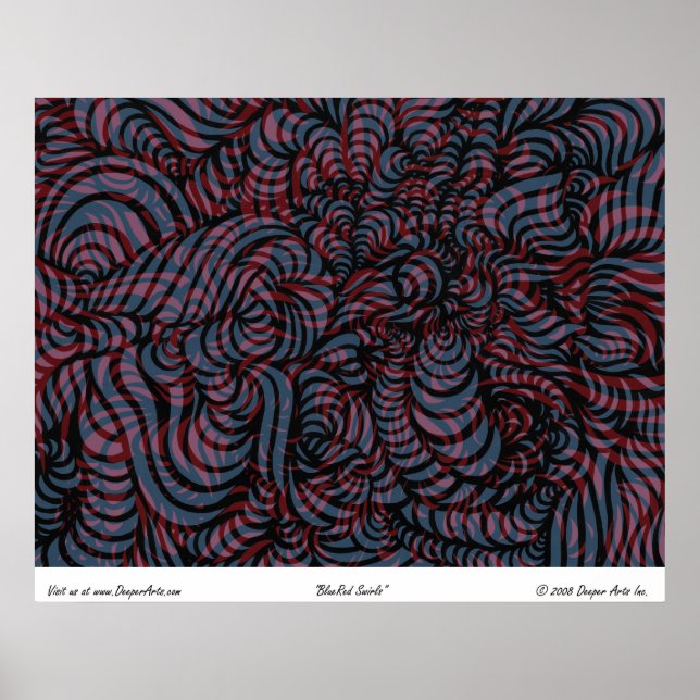 Blue-Red Swirls Poster (Front)