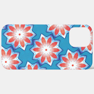 Blue red ten stub star kaleidoscope in soft shiny iPhone 12 pro max case