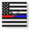 blue red thin line police firefighters symbol usa