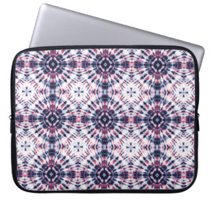 Blue & Red Tie Dye Pattern Laptop Sleeve