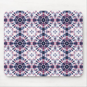 Blue & Red Tie Dye Pattern Mouse Mat