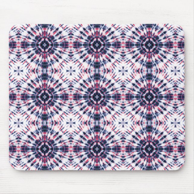 Blue & Red Tie Dye Pattern Mouse Mat (Front)