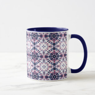 Blue & Red Tie Dye Pattern Mug
