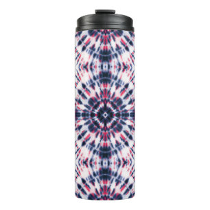 Blue & Red Tie Dye Pattern Thermal Tumbler