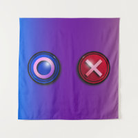 Blue Red Voting Buttons Gradient Tapestry