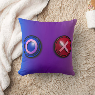 Blue Red Voting Buttons Gradient Throw Pillow