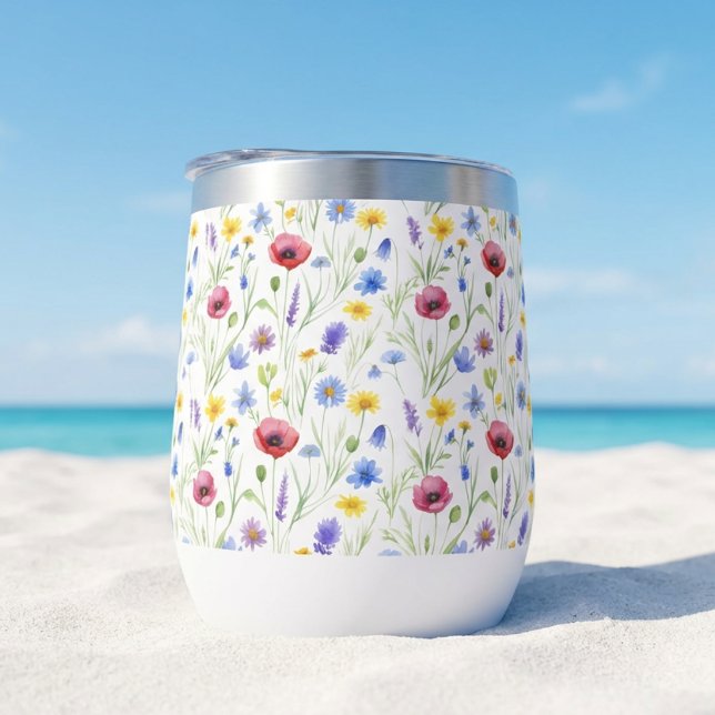 Blue Red Watercolor Wildflower (Creator Uploaded)