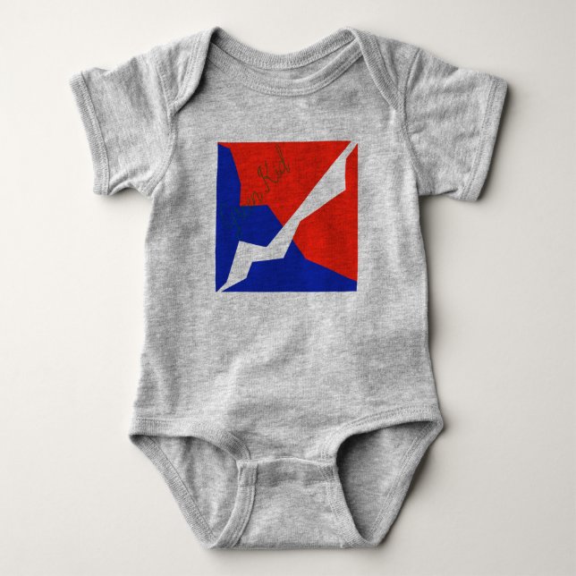 Blue Red White Flag Colours Baby Bodysuit (Front)