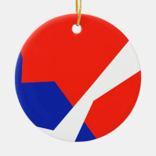 Blue Red White Flag Colours Ceramic Tree Decoration