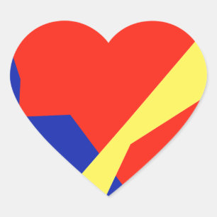 Blue Red White Flag Colours Heart Sticker