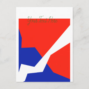 Blue Red White Flag Colours Postcard