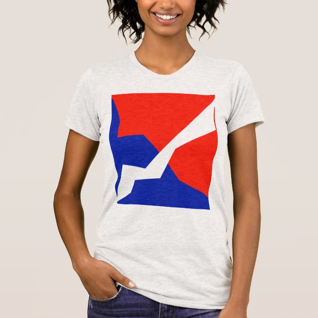 Blue Red White Flag Colours T-Shirt (Front)