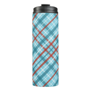 BLUE RED WHITE HOLIDAY PATTERNS THERMAL TUMBLER