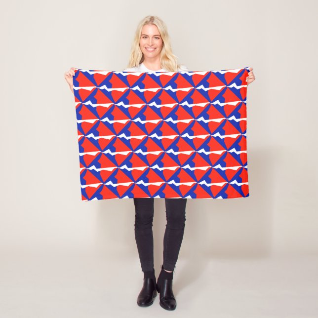 Blue Red White Item Fleece Blanket (In Situ)
