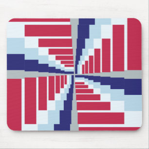 Blue Red White Mouse Mat