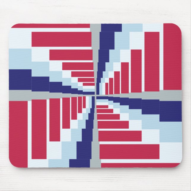 Blue Red White Mouse Mat (Front)