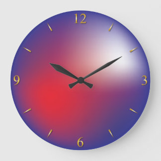 blue red white sphere large clock
