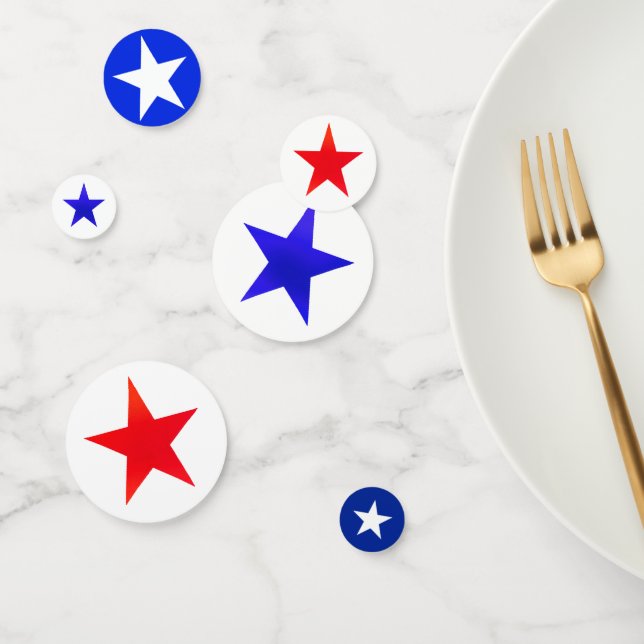 Blue, Red & White Stars Confetti (Group)