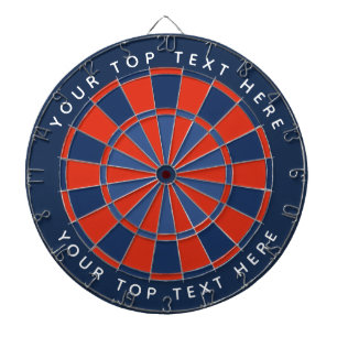 Blue, red, with custom text dartboard