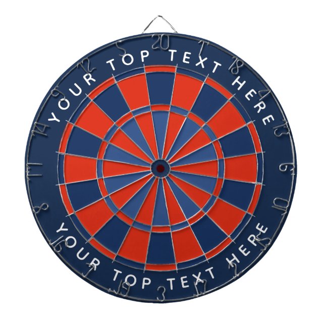 Blue, red, with custom text dartboard (Front)