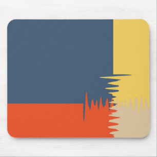 Blue Red Yellow Cream Mouse Mat