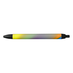 Blue red yellow green abstract pattern orangpurple black ink pen