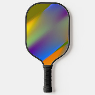 Blue red yellow green abstract pattern orangpurple pickleball paddle