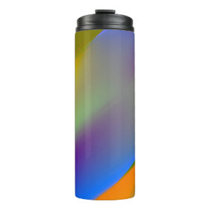 Blue red yellow green abstract pattern orangpurple thermal tumbler