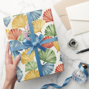Blue Red Yellow Green Fans Italian Birthday Wrapping Paper