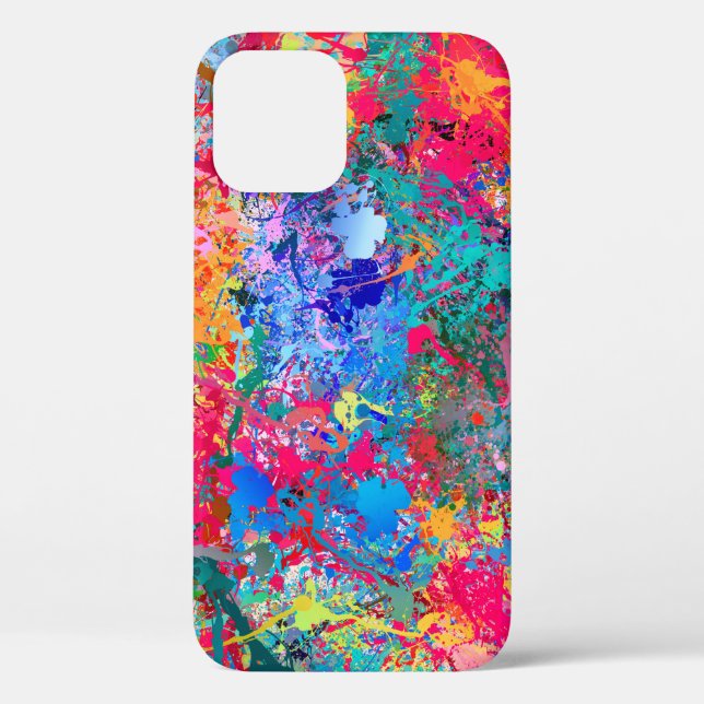Blue Red Yellow Green Pink Teal Splash Abstraction Case-Mate iPhone Case (Back)