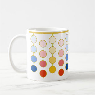 Blue Red Yellow Hanging Circles Coffee Mug