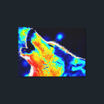 Blue Red Yellow Pop Art Wolf Wrapped Canvas<br><div class="desc">Pop Art Style Howling Wolf Portrait - Wild Animals Digital Artworks</div>