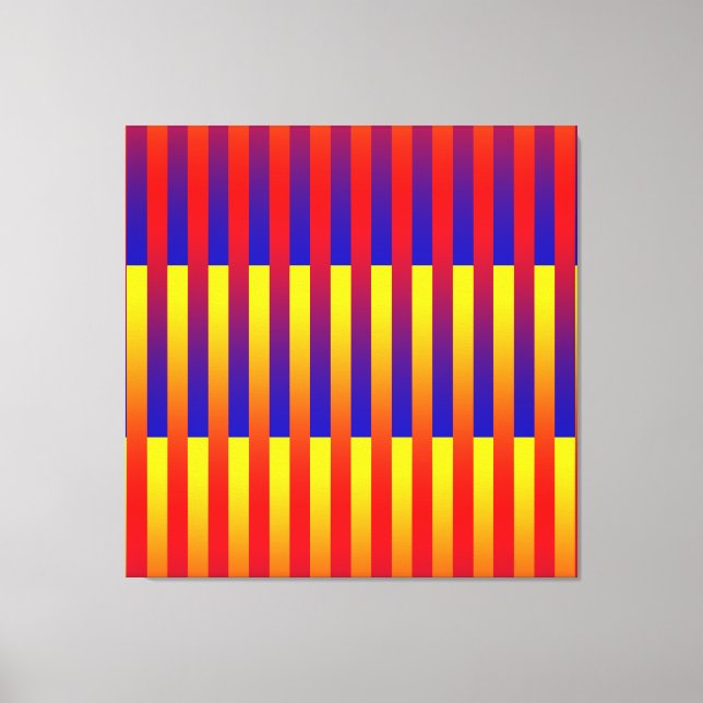 Blue Red Yellow Stripes Canvas Print (Front)