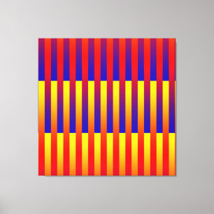 Blue Red Yellow Stripes Canvas Print