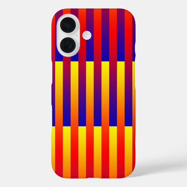 Blue Red Yellow Stripes Case-Mate iPhone Case (Back)