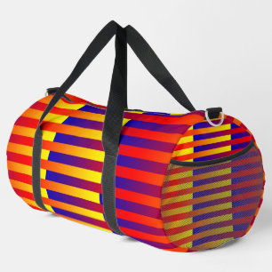 Blue Red Yellow Stripes Large Duffel Bag