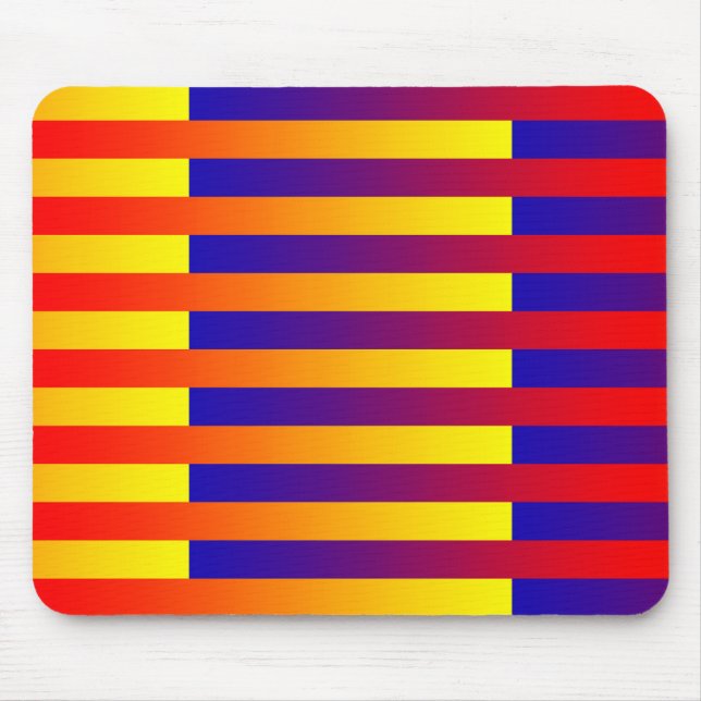 Blue Red Yellow Stripes  Mouse Mat (Front)