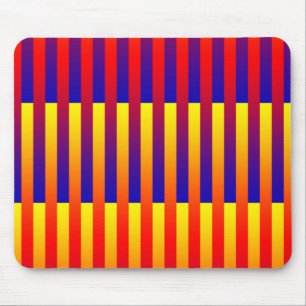 Blue Red Yellow Stripes Mouse Mat