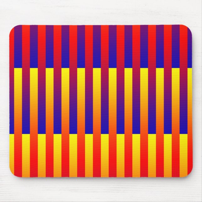 Blue Red Yellow Stripes Mouse Mat (Front)