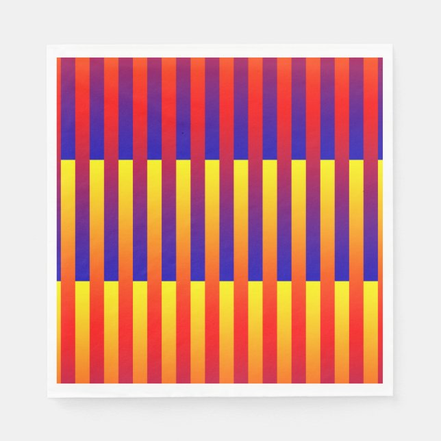 Blue Red Yellow Stripes Napkin (Front)