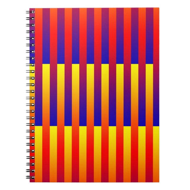 Blue Red Yellow Stripes Notebook (Front)