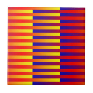 Blue Red Yellow Stripes Tile