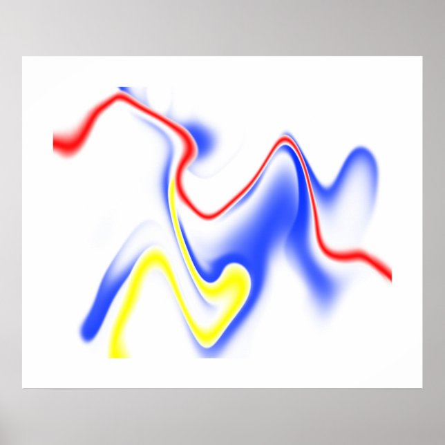 Blue Red Yellow Swirl 1 Poster (Front)