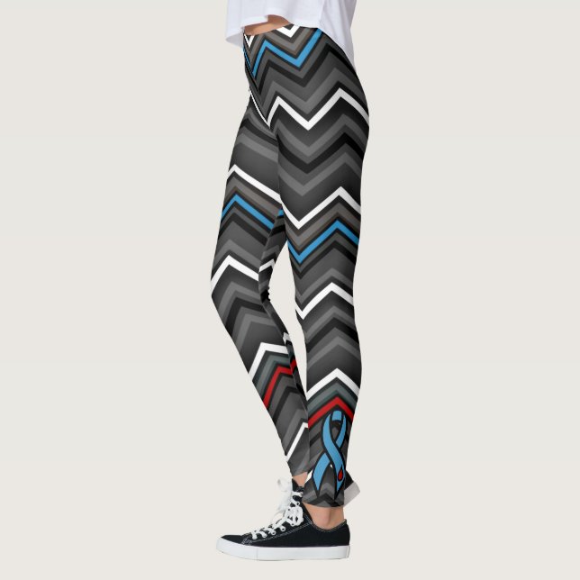 Blue/Red Zig Zag...Diabetes Leggings (Left)